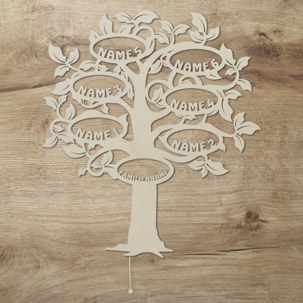 Familien Stammbaum LED Deko Baum 6 Namen