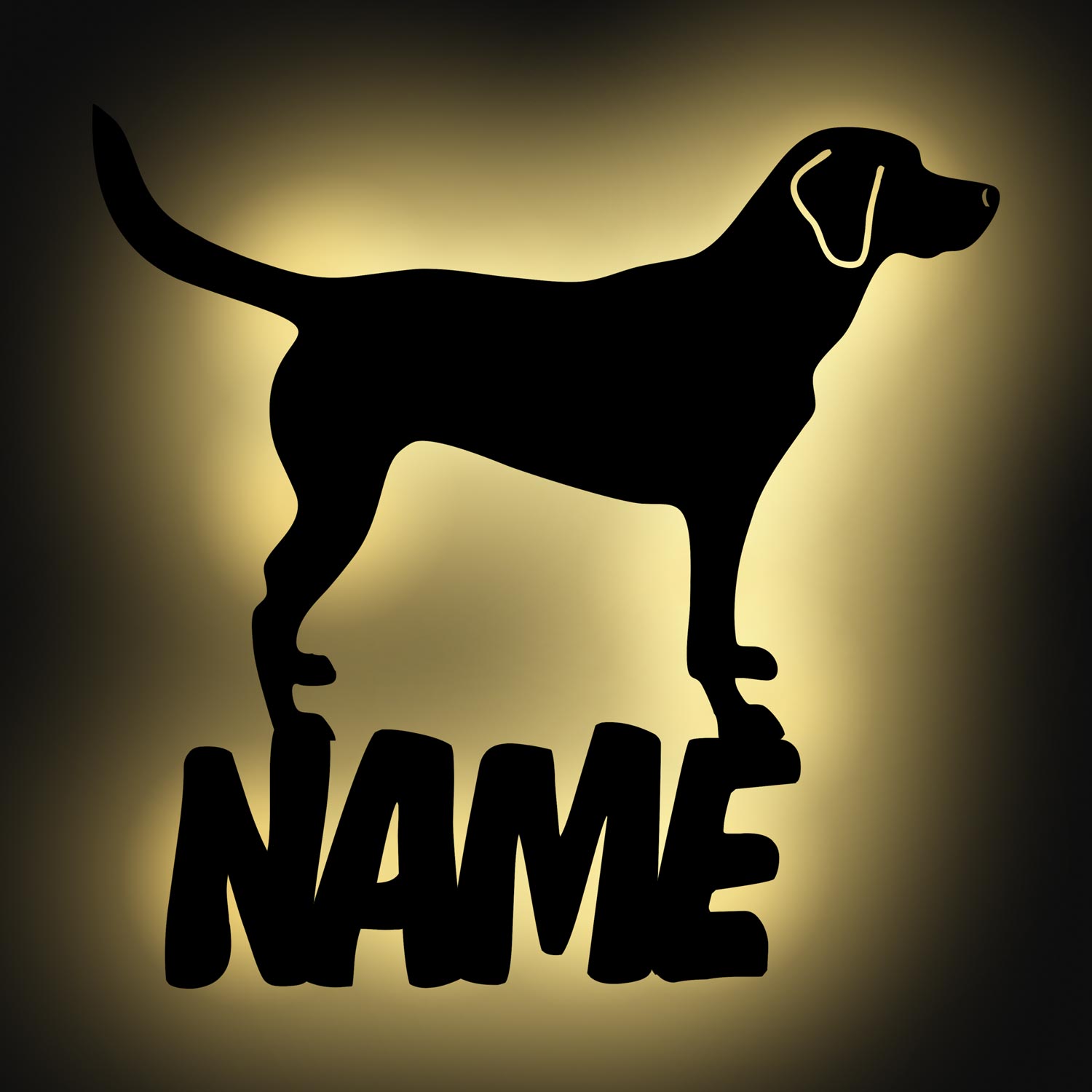 Labrador Holz Hunde Deko Geschenke LED Licht Lampe Nachtlicht mit Name
