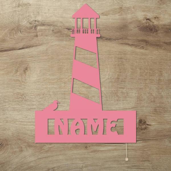 Leuchtturm LED Wand Lampe mit Namen