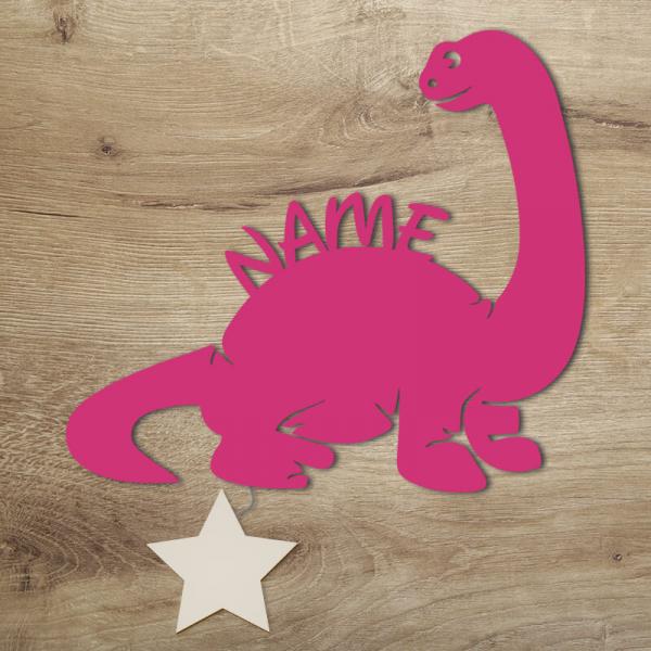 Geschenke für Kinder Dino Dinosaurier Pflanzenfresser Lampe Pink