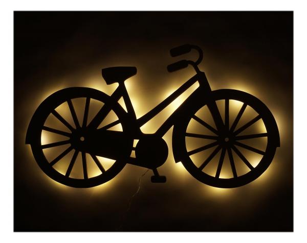 Holz LED Lampe Nachtlicht Geschenkidee Fahrrad