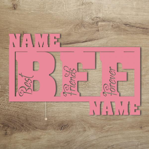 Geschenke für die Beste Freundin BFF Best Friends Lampe Nachtlicht LED Rosa