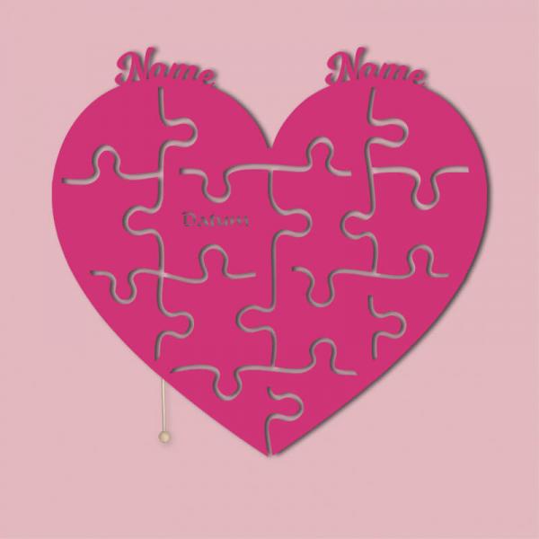 Geschenke für Verliebte Puzzle Hochzeitspaar Deko LED Pink