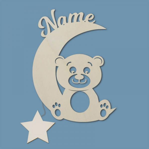 Geschenke für Kinder Baby Bärchen auf Mond Geschenkidee Unbehandelt