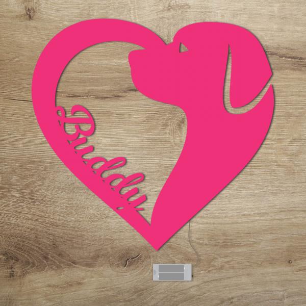 Hunde Hund Deko Geschenke LED Licht Lampe mit Name