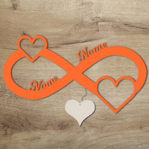 Geschenkidee zur Hochzeit Herz Orange