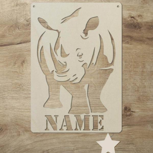 Nashorn LED Lampe Deko Nachtlicht personalisiert