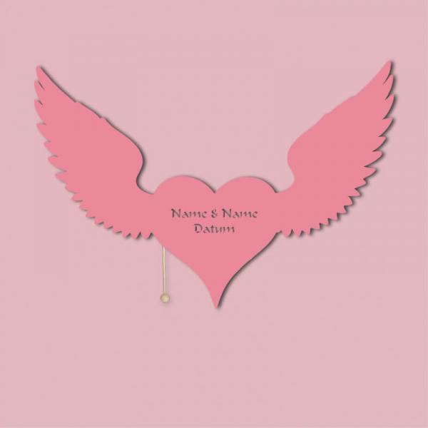 Geschenkidee für Verliebte Herz Flügel Geschenke Licht LED Deko Rosa