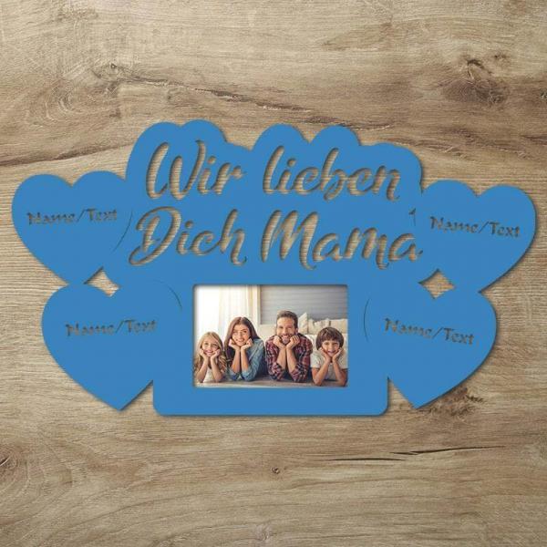 Farbwechsel Mama Bilderrahmen mit 4 Namen