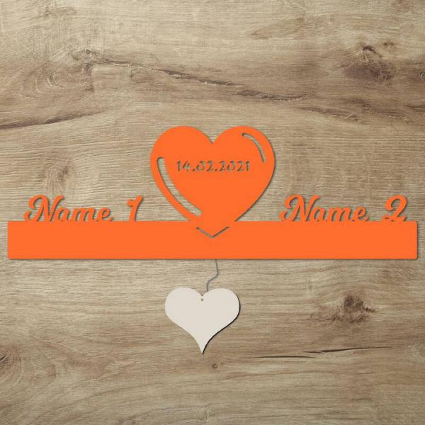 Ambiente Deko Licht Herz mit Namen für Paare