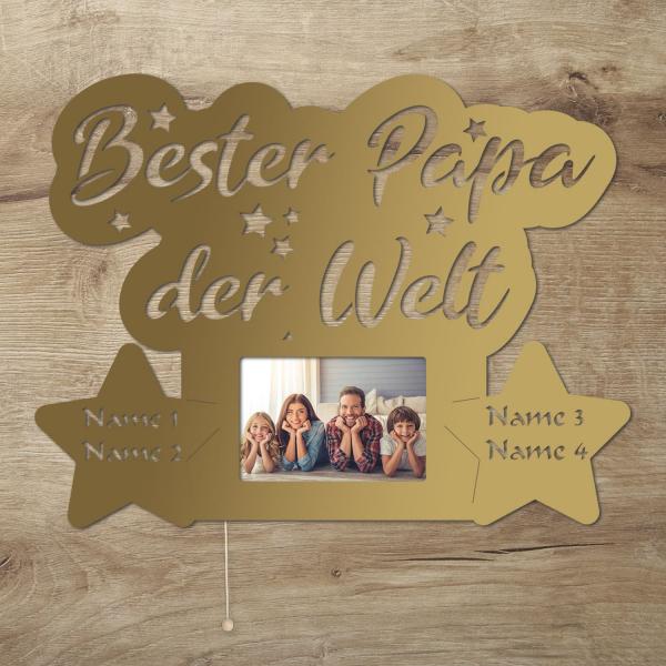 Bester Papa personalisierter Holz Bilderrahmen
