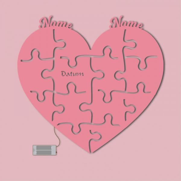 Geschenke für Verliebte Puzzle Hochzeitspaar Rosa