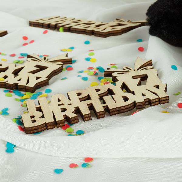 Tisch Deko Happy Birthday Schriftzug aus Holz