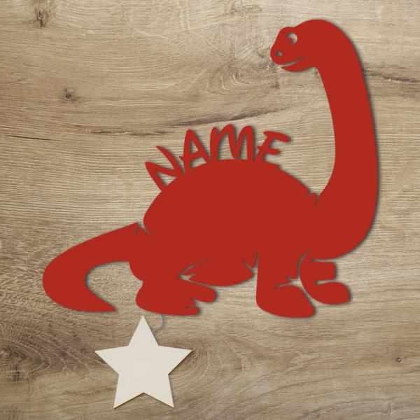 Geschenke für Kinder Dino Dinosaurier Pflanzenfresser Lampe Rot