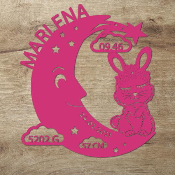 Farbwechsel Hase auf Mond Wand Nachtlicht