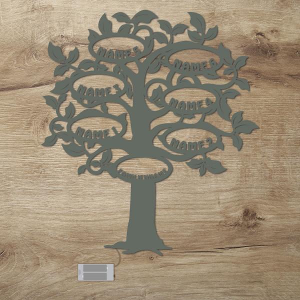 Familien Stammbaum LED Deko Baum 6 Namen