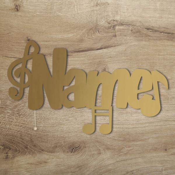 Geschenkidee für Musiker Musiknoten Deko Lampe Gold