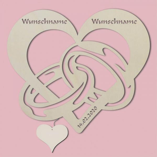 Herz Ringe LED Deko Unbehandelt