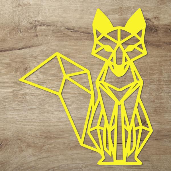 Fuchs Geometrisch Holz Wand Deko Dekoration
