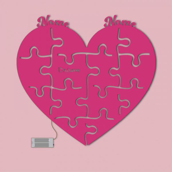 Geschenke für Verliebte Puzzle Hochzeitspaar Pink