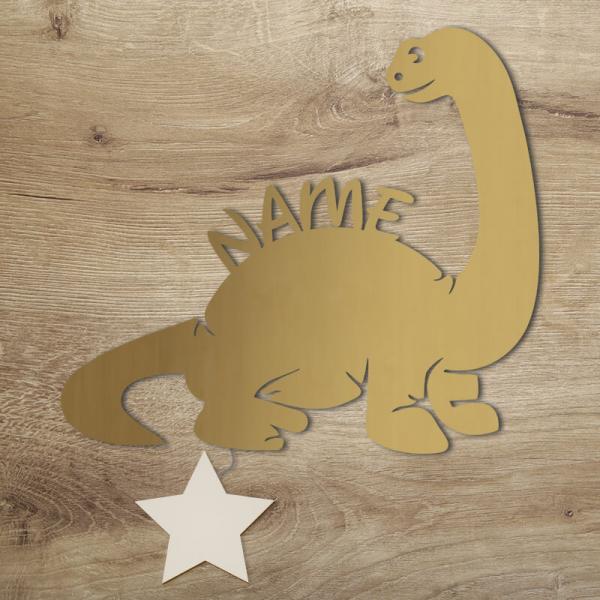 Geschenke für Kinder Dino Dinosaurier Pflanzenfresser Lampe Gold