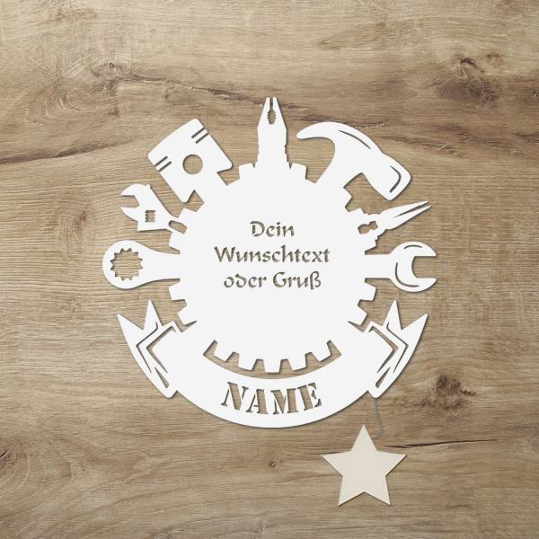 Männer Deko LED Lampe Werkzeuge mit Text personalisiert