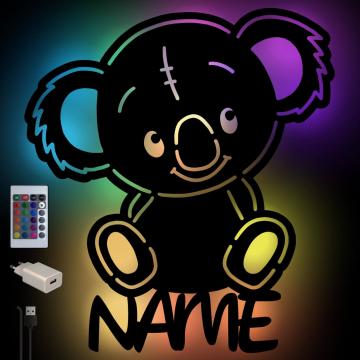 Farbwechsel Lampe Koala personalisiert mit Namen Farbwechsel Lampe Koala personalisiert mit Namen