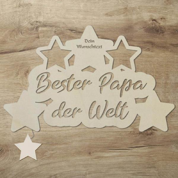 Wir lieben Dich Papa LED Holz Geschenkidee + Namen