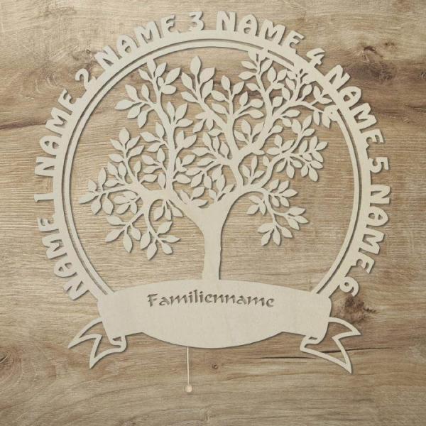 Lebensbaum Stammbaum Familien LED Deko Baum