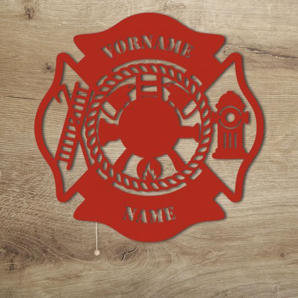 Feuerwehr Geschenk Kinder und Erwachsene LED Deko Rot