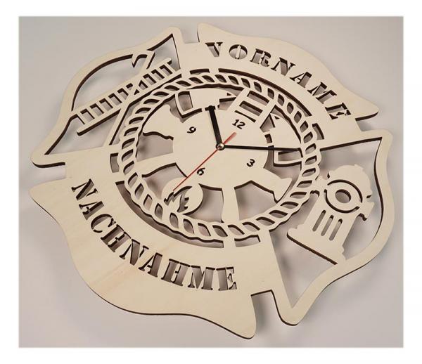 Vinyl Wanduhr Feuerwehrmann-Design – Stille Quarzuhr, 30 Cm, Ohne Licht