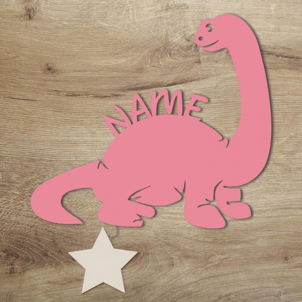 Geschenke für Kinder Dino Dinosaurier Pflanzenfresser Lampe Rosa