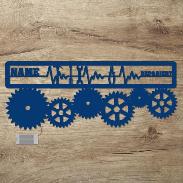 Handwerker LED Deko EKG mit Namen personalisiert