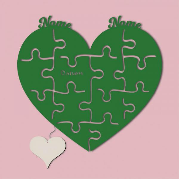 Geschenke für Verliebte Puzzle Hochzeitspaar Deko Grün