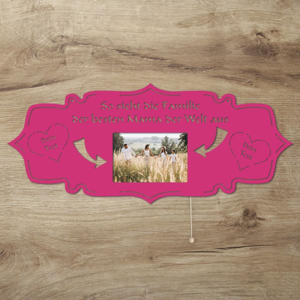 LED Beste Mama Holz Bilderrahmen mit Personalisierung