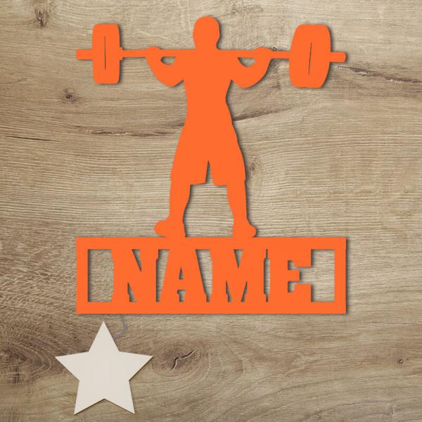 Geschenke für Bodybuilder Fitness Gewichtheber Hantel LED Orange
