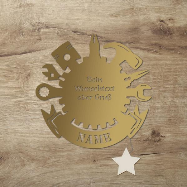 Männer Deko LED Lampe Werkzeuge mit Text personalisiert