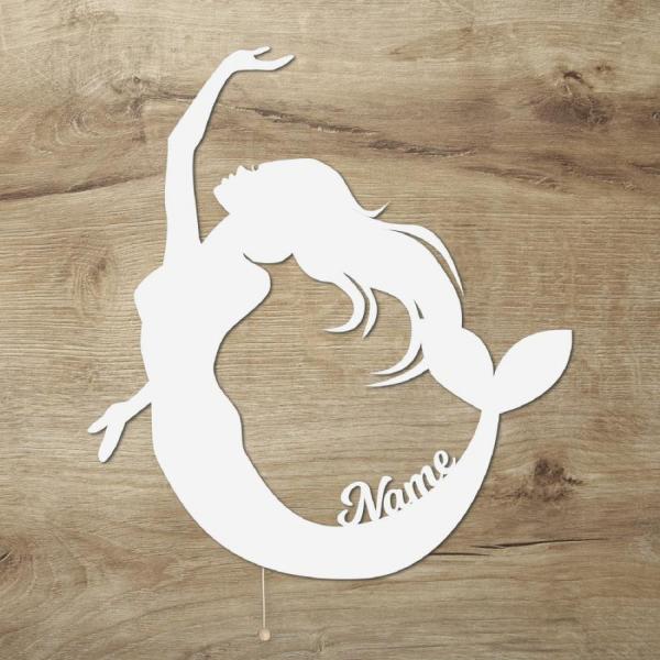 Meerjungfrau Nachtlicht Lampe Geschenk mit deinem Namen