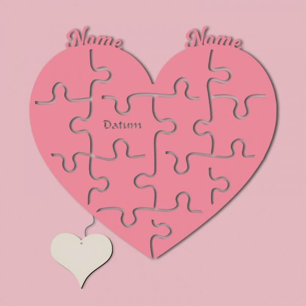 Geschenke für Verliebte Puzzle Hochzeitspaar Deko Rosa