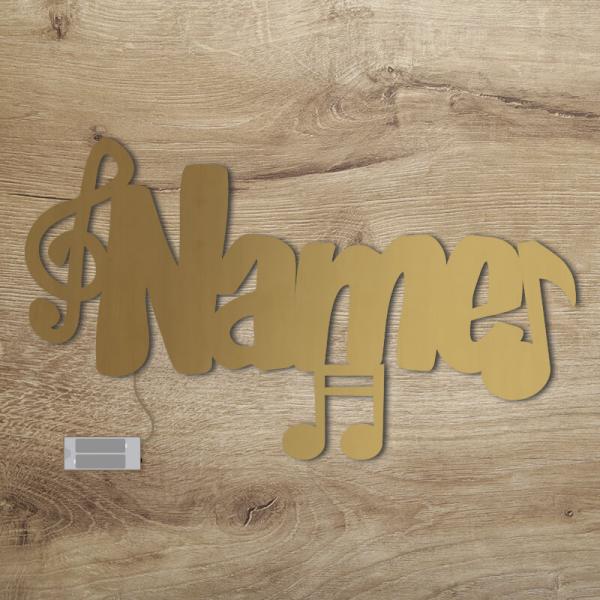 Geschenkidee für Musiker Musiknoten Gold