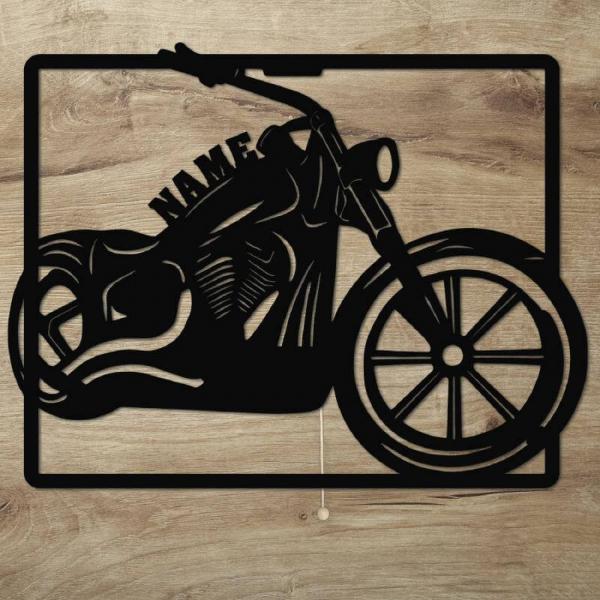 Motorrad Deko Wand Lampe für Männer Frauen Kinder