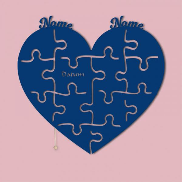 Geschenke für Verliebte Puzzle Hochzeitspaar Deko LED Blau