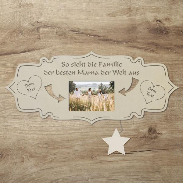LED Beste Mama Holz Bilderrahmen mit Personalisierung