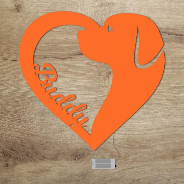 Hunde Hund Deko Geschenke LED Licht Lampe mit Name