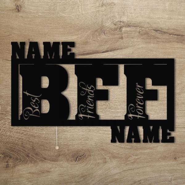 Geschenke für die Beste Freundin BFF Best Friends Lampe Nachtlicht LED Schwarz