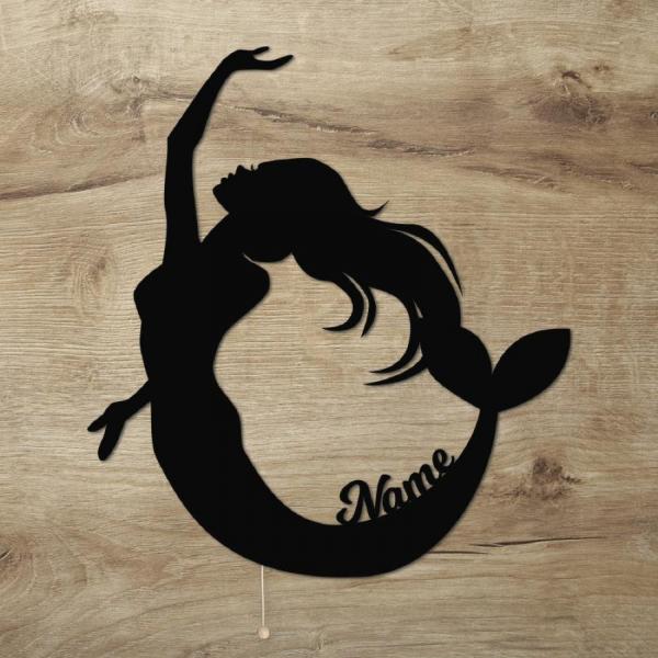 Meerjungfrau Nachtlicht Lampe Geschenk mit deinem Namen