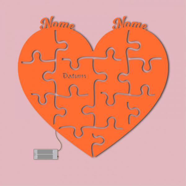 Geschenke für Verliebte Puzzle Hochzeitspaar Orange