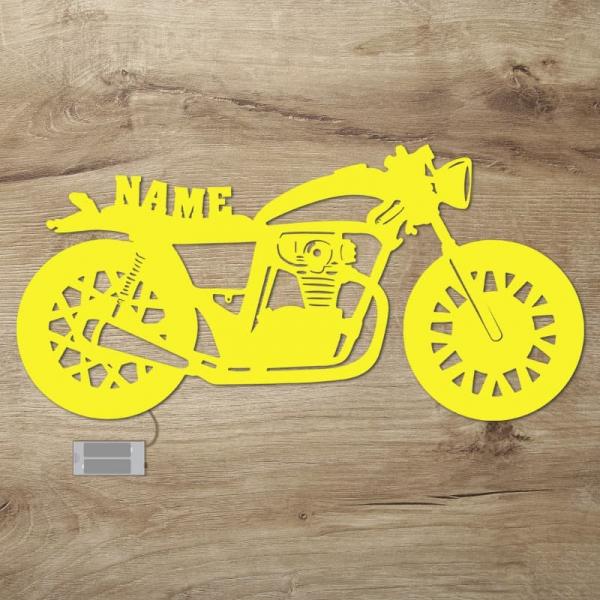 Originelle Geschenke für Motorradfahrer Holz Wand Lampe