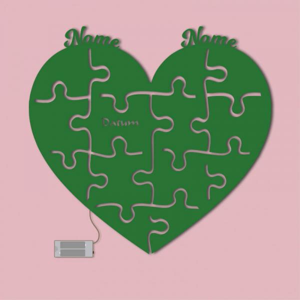 Geschenke für Verliebte Puzzle Hochzeitspaar Grün