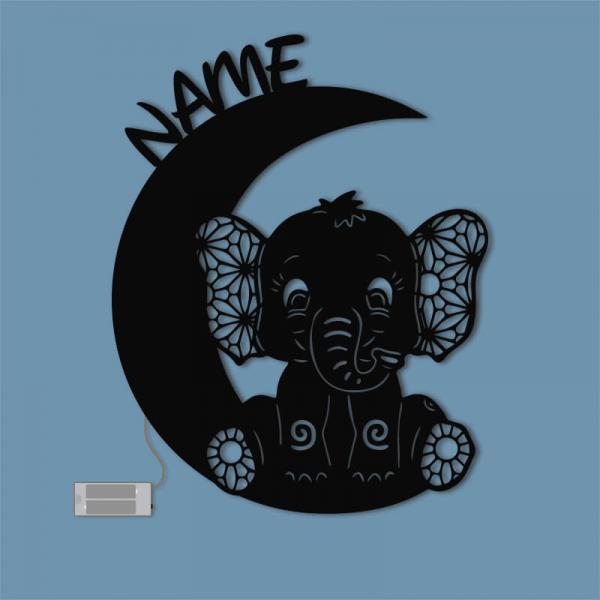 Geschenke zur Taufe Elefant Schwarz